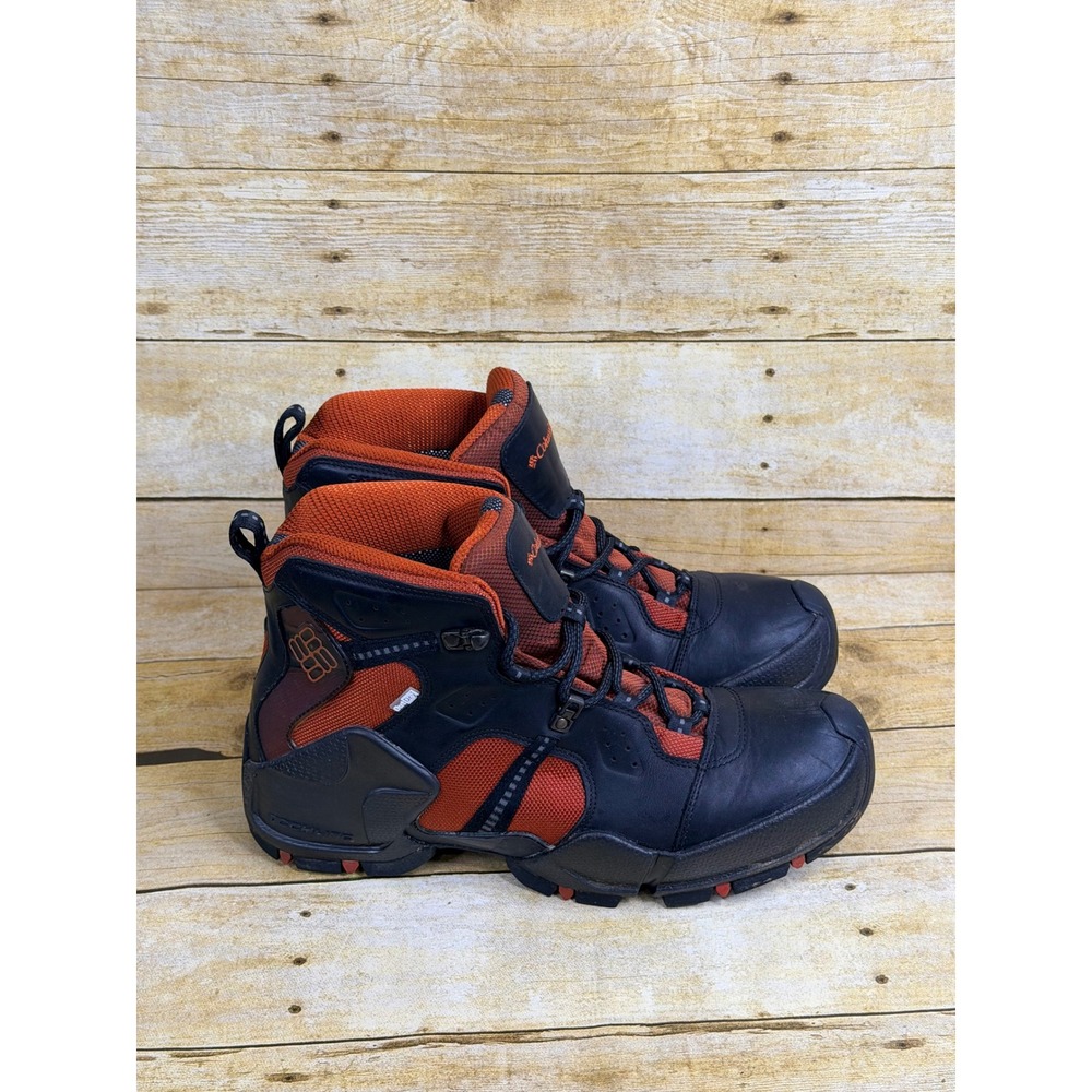Columbia Techlite Mens Hiking Boots Black Red Orange BM3681-612 Size 11.5